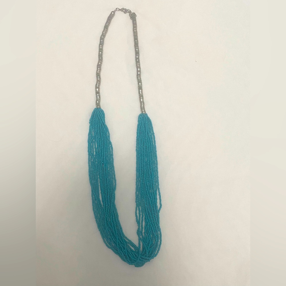Silver and Turquoise beaded necklace
